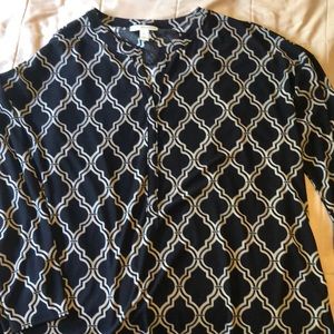 Dana Bachman Size XL Long Sleeve Blouse, Black